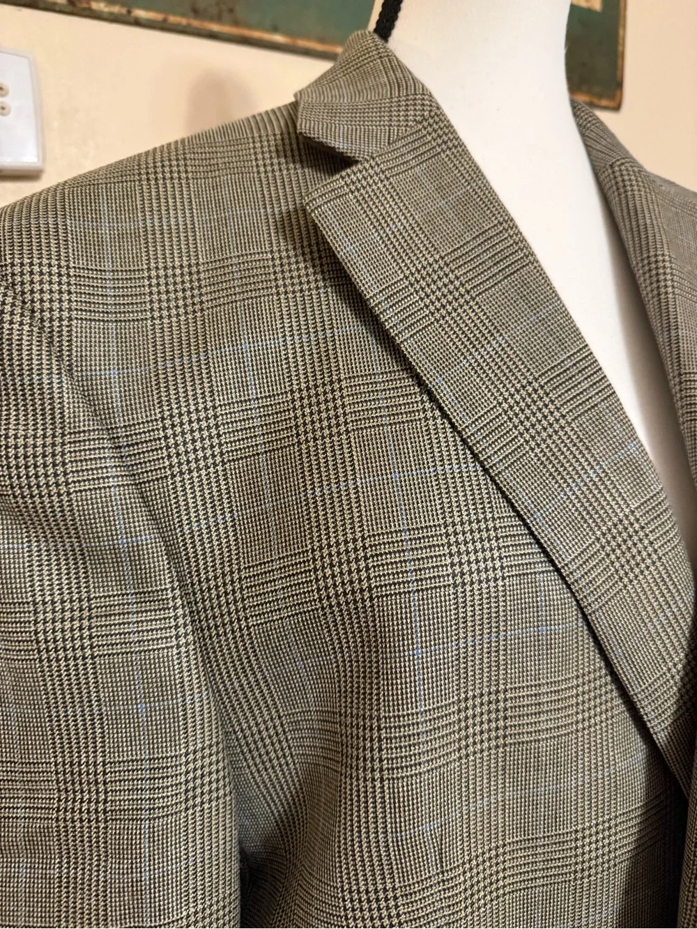 Lauren Ralph Lauren Blazer 44R Wool Silk Blend 2 Button Sports Coat Houndstooth